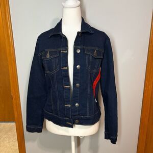 Calvin Klein Jeans dark blue denim cropped jean jacket‎ size M NEW